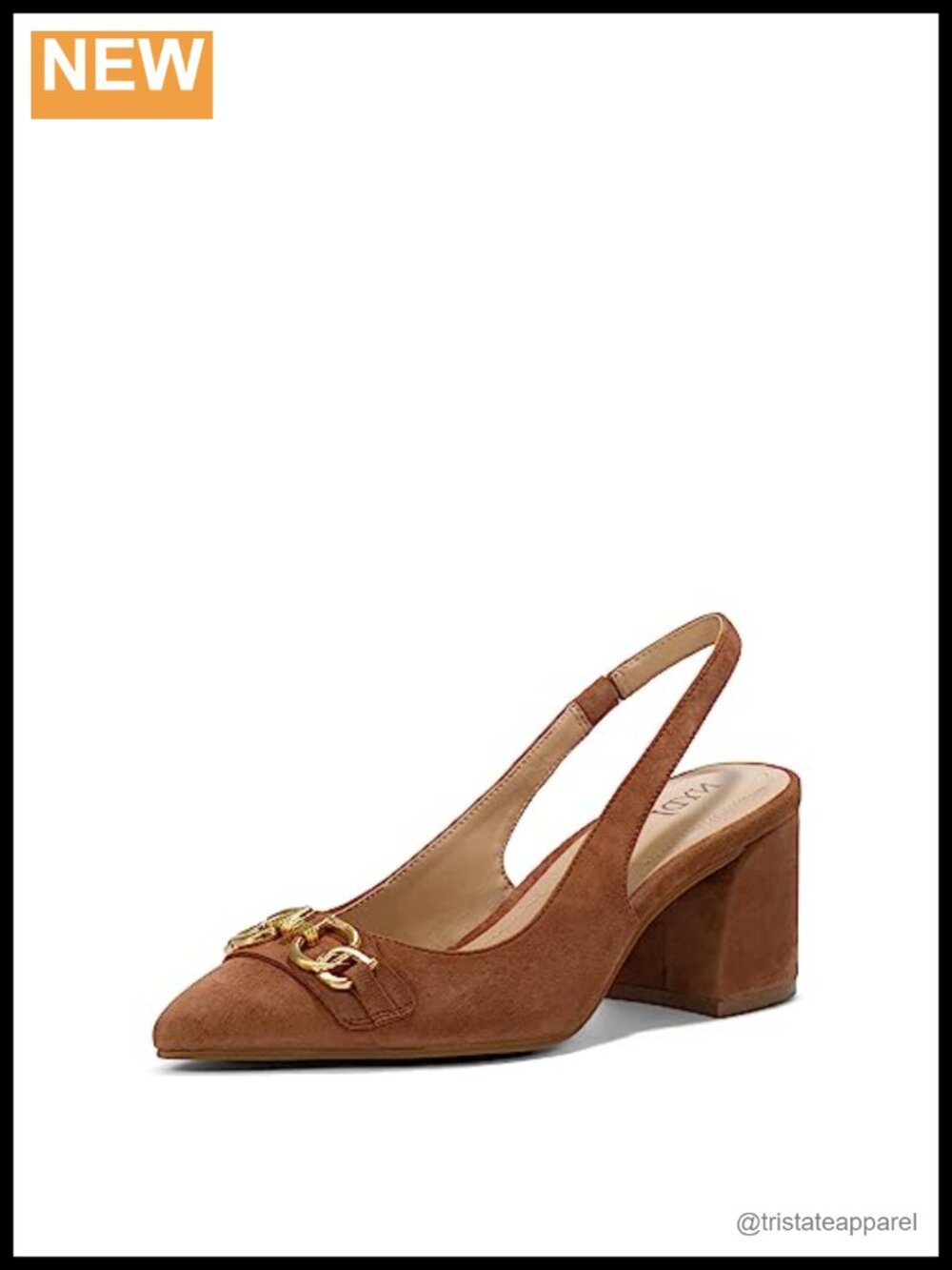 NYDJ Sanya Suede Slingback Heels Pointed Toe Block Heel Women